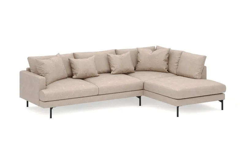 Menard 4-seters Høyrevendt Dyp L-formet Sjeselongsofa i Stoff - Beige - Møbler - Sofaer - Sofa med sjeselong