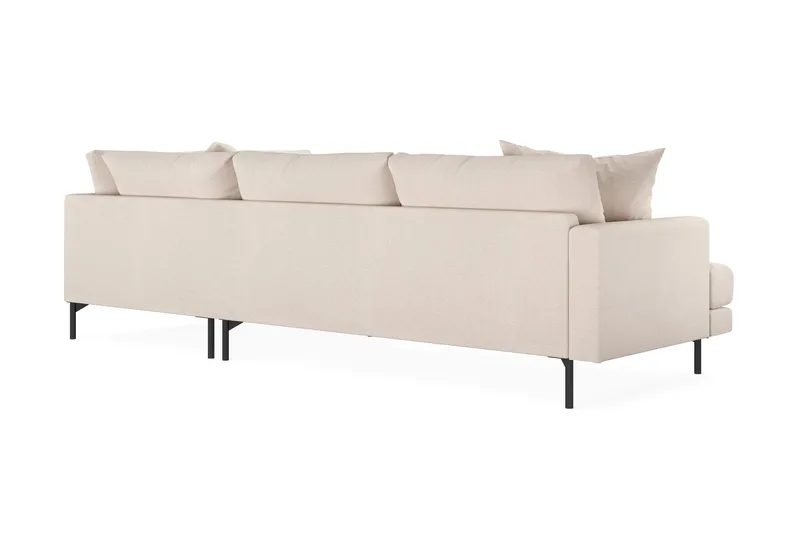 Menard 4-seters Høyrevendt Dyp L-formet Sjeselongsofa i Stoff - Beige - Møbler - Sofaer - Sofa med sjeselong