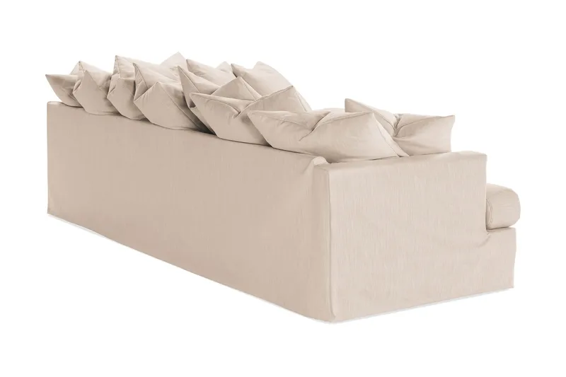 Menard 4-seters Høyrevendt Dyp L-formet Sjeselongsofa i Stoff - Beige - Møbler - Sofaer - Sofa med sjeselong