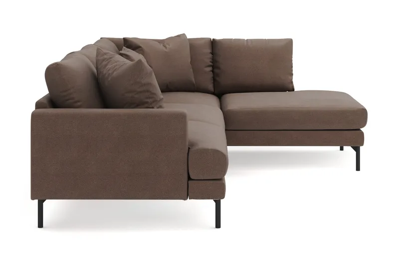 Menard 4-seters Høyrevendt Dyp L-formet Sjeselongsofa i Stoff - Brun - Møbler - Sofaer - Sofa med sjeselong