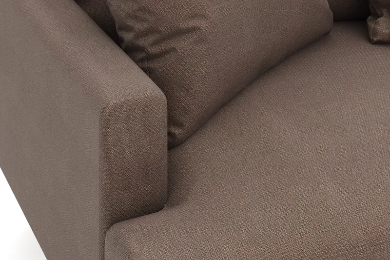 Menard 4-seters Høyrevendt Dyp L-formet Sjeselongsofa i Stoff - Brun - Møbler - Sofaer - Sofa med sjeselong