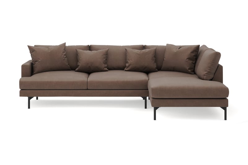Menard 4-seters Høyrevendt Dyp L-formet Sjeselongsofa i Stoff - Brun - Møbler - Sofaer - Sofa med sjeselong