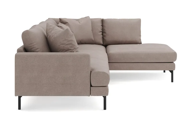 Menard 4-seters Høyrevendt Dyp L-formet Sjeselongsofa i Stoff - Brun - Møbler - Sofaer - Sofa med sjeselong