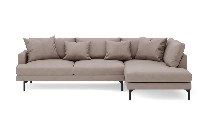 Menard 4-seters Høyrevendt Dyp L-formet Sjeselongsofa i Stoff - Brun - Møbler - Sofaer - Sofa med sjeselong