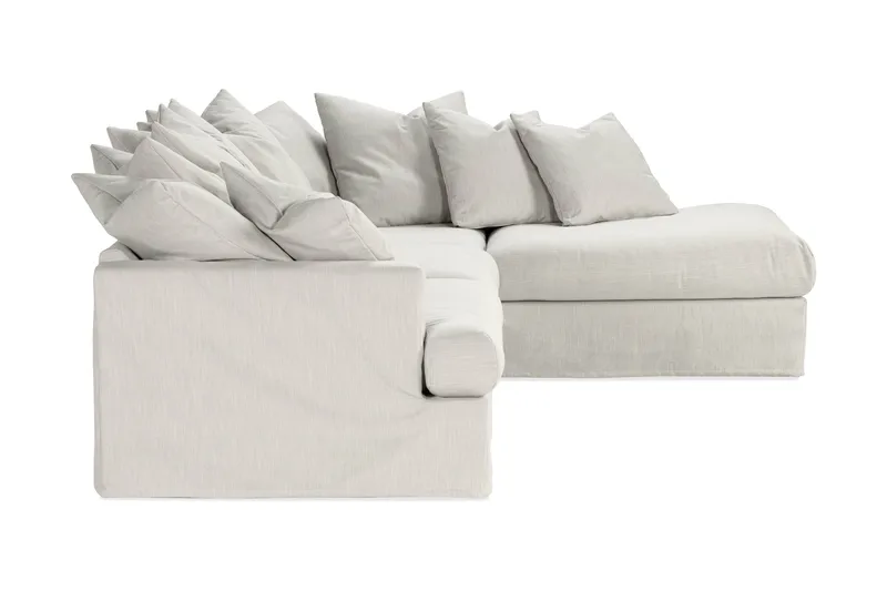Menard 4-seters Høyrevendt Dyp L-formet Sjeselongsofa i Stoff - Lys grå - Møbler - Sofaer - Sofa med sjeselong