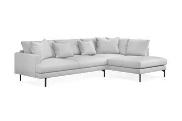 Menard 4-seters Høyrevendt Dyp L-formet Sjeselongsofa i Stoff - Lys grå - Møbler - Sofaer - Sofa med sjeselong