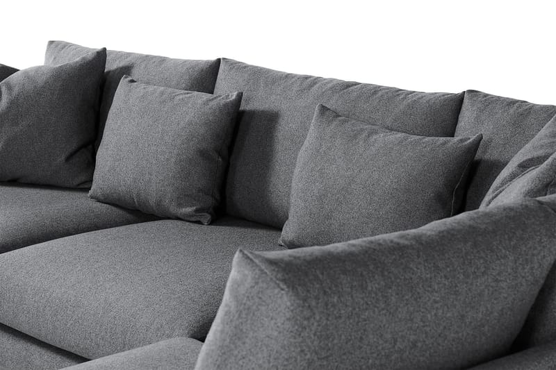Menard 4-seters Høyrevendt Dyp L-formet Sjeselongsofa i Stoff - Mørk grå - Møbler - Sofaer - Sofa med sjeselong