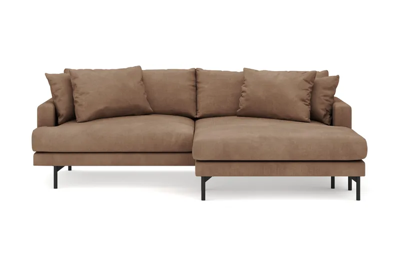 Menard 4-seters Høyrevendt L-formet Divansofa i Manchester - Brun - Møbler - Sofaer - Sofa med sjeselong