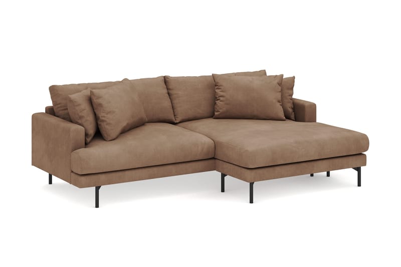 Menard 4-seters Høyrevendt L-formet Divansofa i Manchester - Brun - Møbler - Sofaer - Sofa med sjeselong