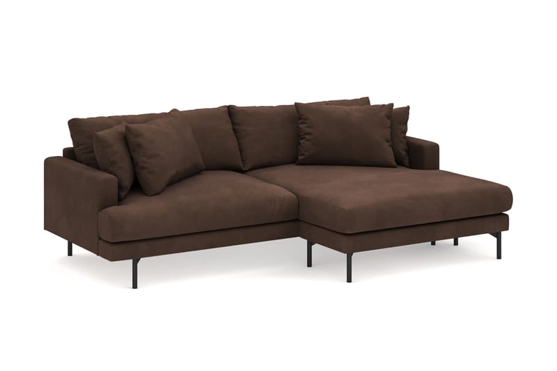 Menard 4-seters Høyrevendt L-formet Divansofa i Manchester - Brun - Møbler - Sofaer - Sofa med sjeselong