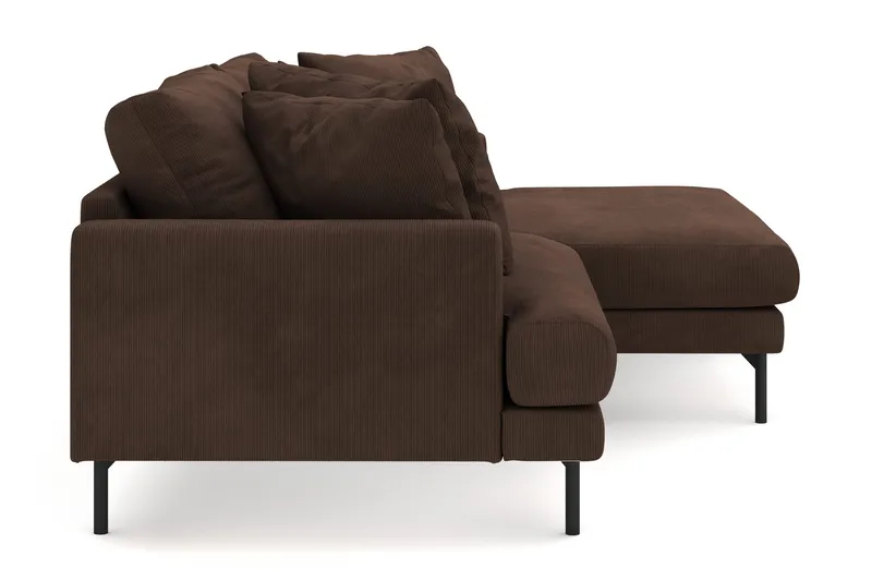 Menard 4-seters Høyrevendt L-formet Divansofa i Manchester - Brun - Møbler - Sofaer - Sofa med sjeselong