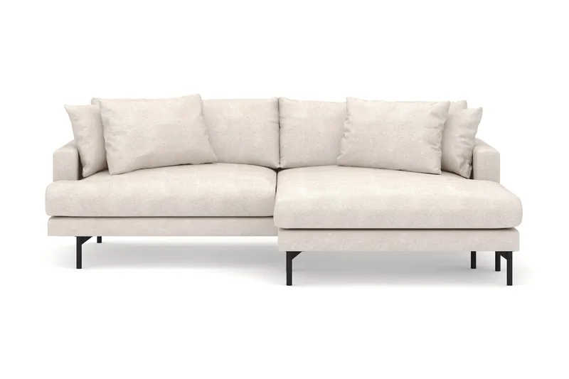 Menard 4-seters Høyrevendt L-formet Divansofa i Stoff - Beige - Møbler - Sofaer - Sofa med sjeselong