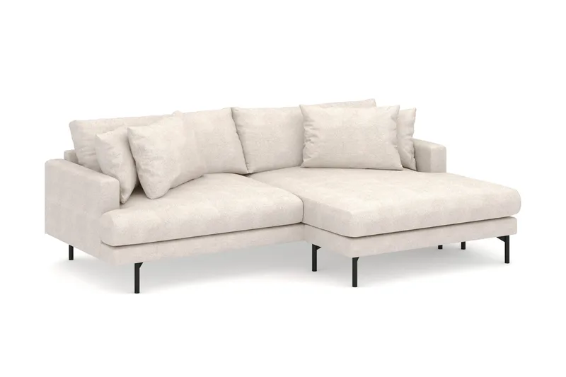 Menard 4-seters Høyrevendt L-formet Divansofa i Stoff - Beige - Møbler - Sofaer - Sofa med sjeselong