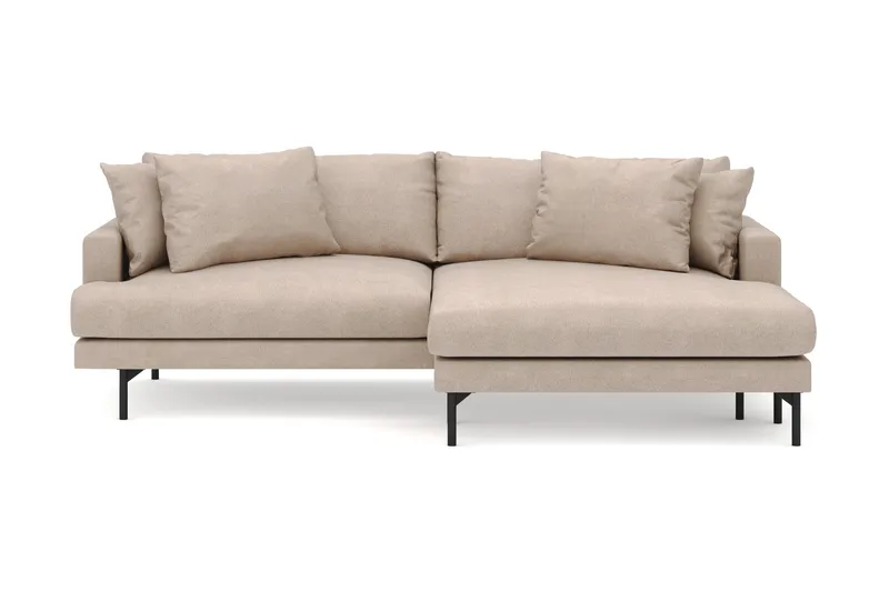 Menard 4-seters Høyrevendt L-formet Divansofa i Stoff - Beige - Møbler - Sofaer - Sofa med sjeselong