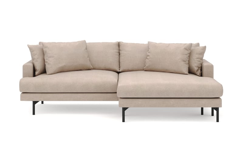 Menard 4-seters Høyrevendt L-formet Divansofa i Stoff - Beige - Møbler - Sofaer - Sofa med sjeselong