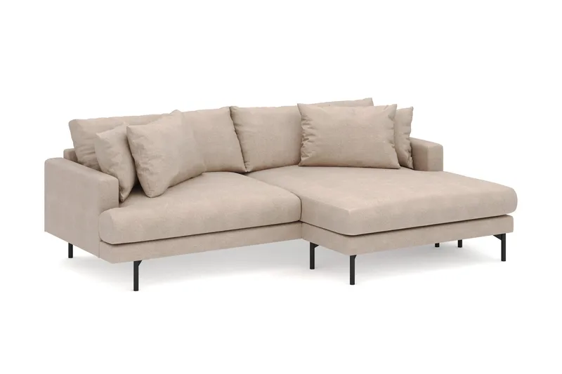Menard 4-seters Høyrevendt L-formet Divansofa i Stoff - Beige - Møbler - Sofaer - Sofa med sjeselong
