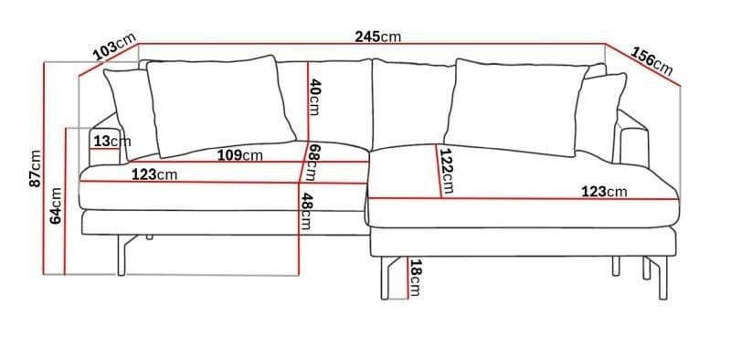 Menard 4-seters Høyrevendt L-formet Divansofa i Stoff - Beige - Møbler - Sofaer - Sofa med sjeselong