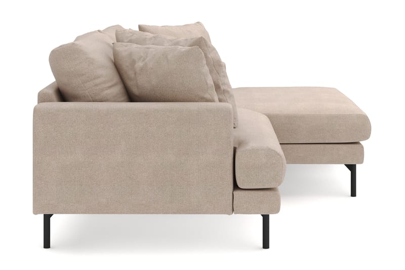 Menard 4-seters Høyrevendt L-formet Divansofa i Stoff - Beige - Møbler - Sofaer - Sofa med sjeselong