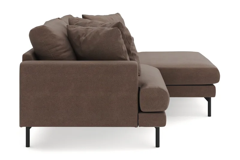 Menard 4-seters Høyrevendt L-formet Divansofa i Stoff - Brun - Møbler - Sofaer - Sofa med sjeselong