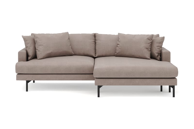 Menard 4-seters Høyrevendt L-formet Divansofa i Stoff - Brun - Møbler - Sofaer - Sofa med sjeselong