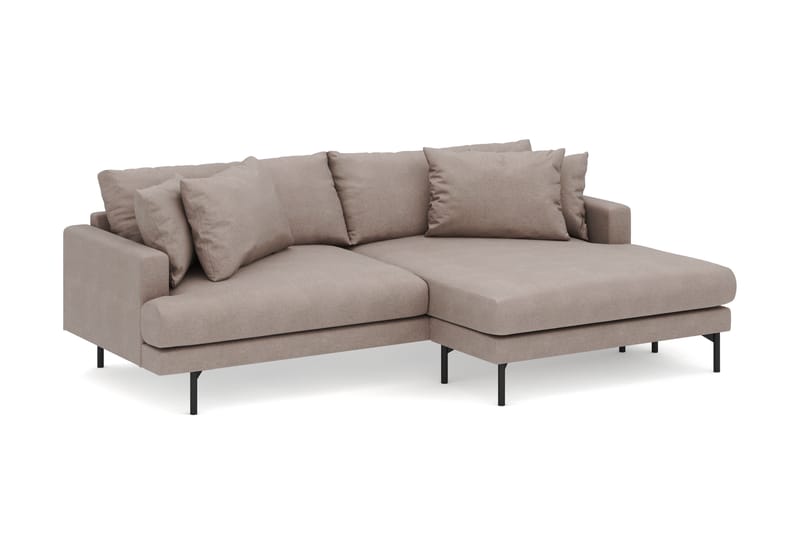 Menard 4-seters Høyrevendt L-formet Divansofa i Stoff - Brun - Møbler - Sofaer - Sofa med sjeselong