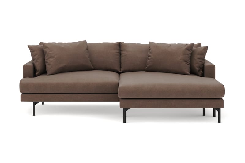Menard 4-seters Høyrevendt L-formet Divansofa i Stoff - Brun - Møbler - Sofaer - Sofa med sjeselong