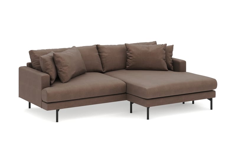 Menard 4-seters Høyrevendt L-formet Divansofa i Stoff - Brun - Møbler - Sofaer - Sofa med sjeselong