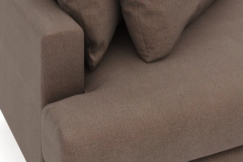 Menard 4-seters Høyrevendt L-formet Divansofa i Stoff - Brun - Møbler - Sofaer - Sofa med sjeselong