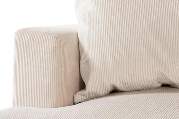 Menard 4-seters høyrevendt L-formet dyp sjeselongsofa i kordfløyel - Beige - Møbler - Sofaer - Sofa med sjeselong