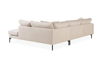 Menard 4-seters høyrevendt L-formet dyp sjeselongsofa i kordfløyel - Beige - Møbler - Sofaer - Sofa med sjeselong