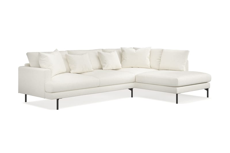 Menard 4-seters Høyrevendt L-formet Sjeselongsofa i Bouclé - Hvit - Møbler - Sofaer - Sofa med sjeselong