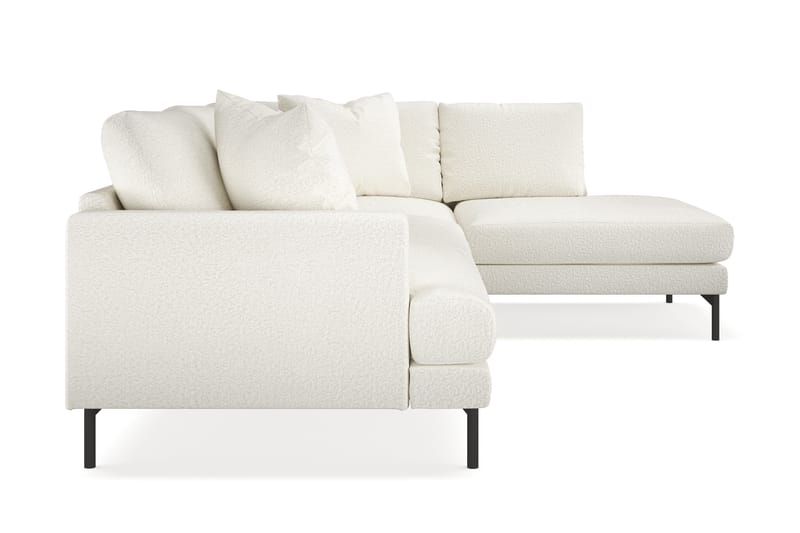 Menard 4-seters Høyrevendt L-formet Sjeselongsofa i Bouclé - Hvit - Møbler - Sofaer - Sofa med sjeselong