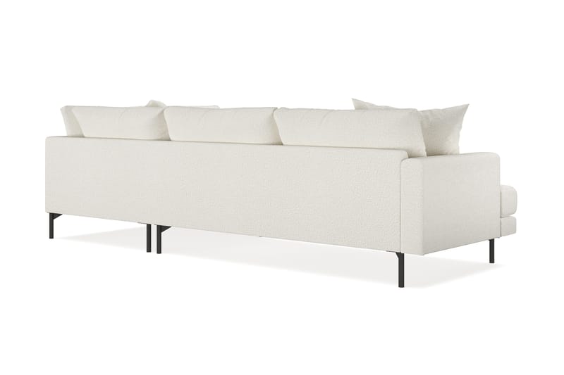Menard 4-seters Høyrevendt L-formet Sjeselongsofa i Bouclé - Hvit - Møbler - Sofaer - Sofa med sjeselong