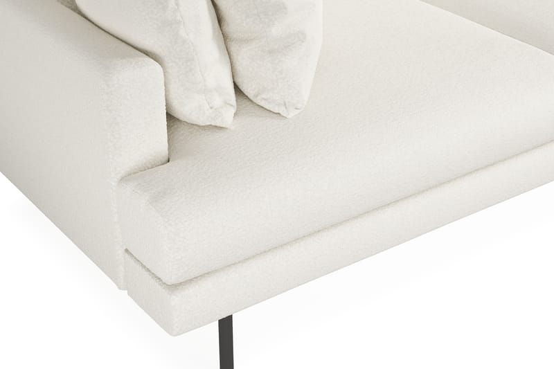 Menard 4-seters Høyrevendt L-formet Sjeselongsofa i Bouclé - Hvit - Møbler - Sofaer - Sofa med sjeselong