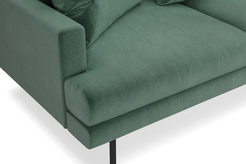 Menard 4-seters Høyrevendt L-formet Sjeselongsofa i Fløyel - Mørk grønn - Møbler - Sofaer - Sofa med sjeselong