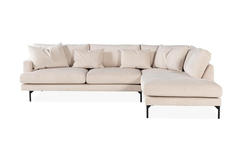 Menard 4-seters Høyrevendt L-formet Sjeselongsofa i Manchester - Beige - Møbler - Sofaer - Sofa med sjeselong