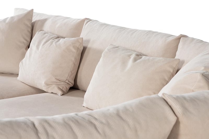 Menard 4-seters Høyrevendt L-formet Sjeselongsofa i Manchester - Beige - Møbler - Sofaer - Sofa med sjeselong