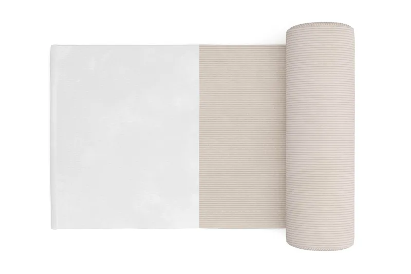 Menard 4-seters Høyrevendt L-formet Sjeselongsofa i Manchester med 2 Nakkeputer - Beige - Møbler - Sofaer - Sofa med sjeselong - 4 seters sofa med divan