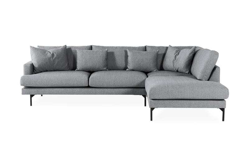 Menard 4-seters Høyrevendt L-formet Sjeselongsofa i Stoff - Grå - Møbler - Sofaer - Sofa med sjeselong