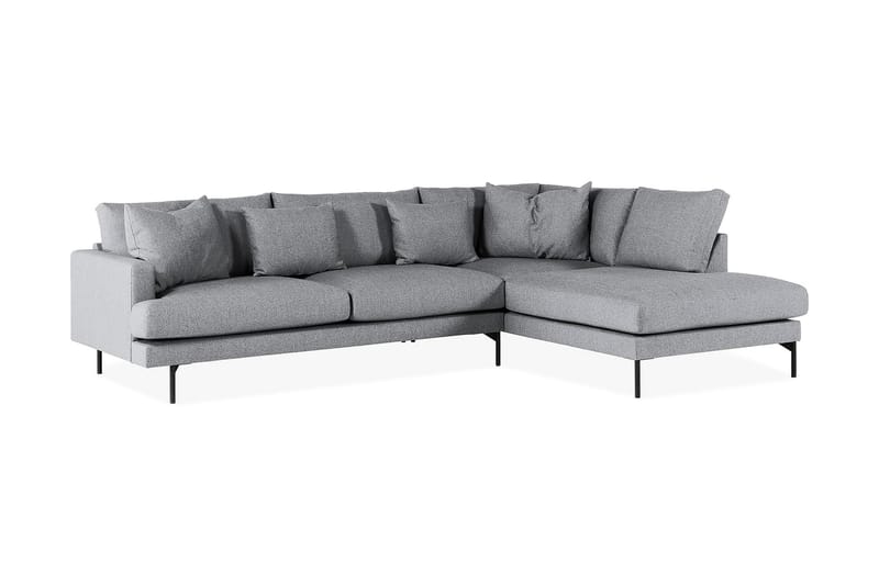 Menard 4-seters Høyrevendt L-formet Sjeselongsofa i Stoff - Grå - Møbler - Sofaer - Sofa med sjeselong