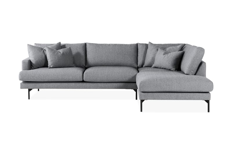 Menard 4-seters Høyrevendt L-formet Sjeselongsofa i Stoff - Grå - Møbler - Sofaer - Sofa med sjeselong