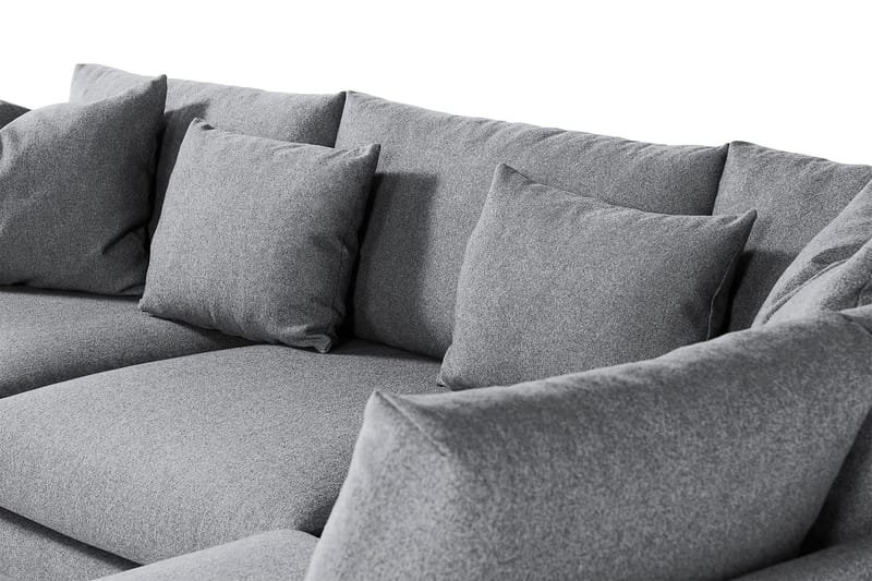 Menard 4-seters Høyrevendt L-formet Sjeselongsofa i Stoff - Grå - Møbler - Sofaer - Sofa med sjeselong