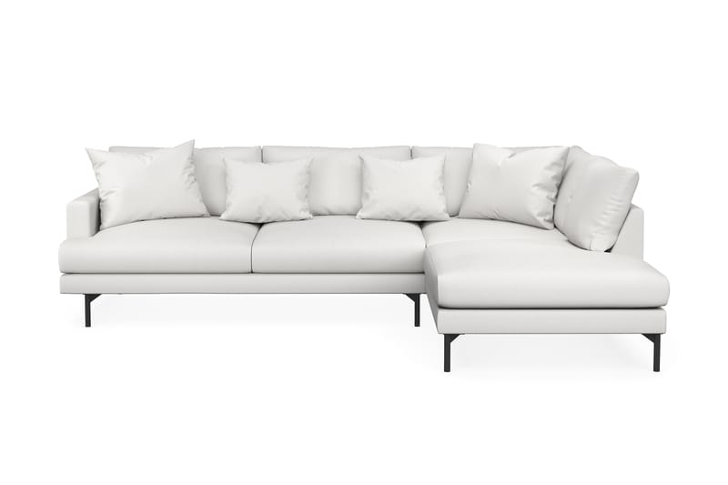 Menard 4-seters Høyrevendt L-formet Sjeselongsofa i Stoff - Hvit - Møbler - Sofaer - Sofa med sjeselong