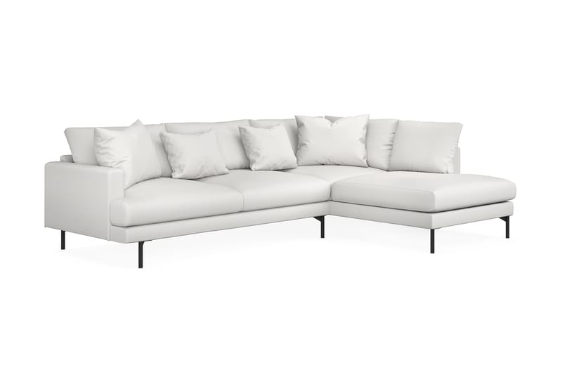Menard 4-seters Høyrevendt L-formet Sjeselongsofa i Stoff - Hvit - Møbler - Sofaer - Sofa med sjeselong