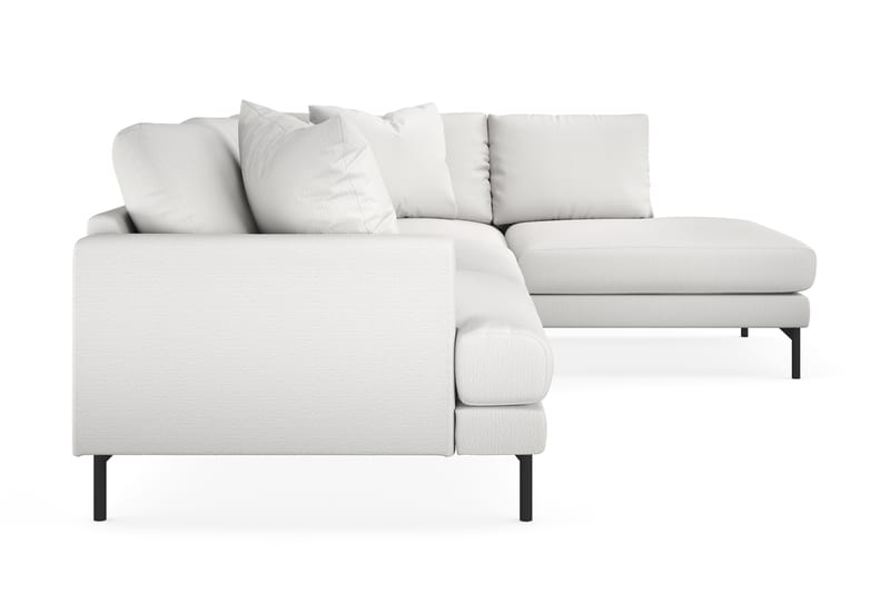 Menard 4-seters Høyrevendt L-formet Sjeselongsofa i Stoff - Hvit - Møbler - Sofaer - Sofa med sjeselong