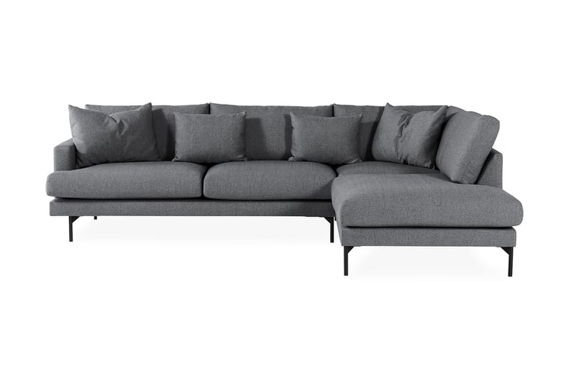 Menard 4-seters Høyrevendt L-formet Sjeselongsofa i Stoff - Mørk grå - Møbler - Sofaer - Sofa med sjeselong