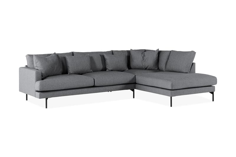 Menard 4-seters Høyrevendt L-formet Sjeselongsofa i Stoff - Mørk grå - Møbler - Sofaer - Sofa med sjeselong
