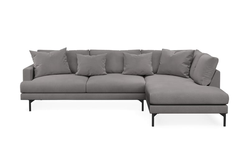 Menard 4-seters Høyrevendt L-formet Sjeselongsofa i Stoff - Mørk grå - Møbler - Sofaer - Sofa med sjeselong