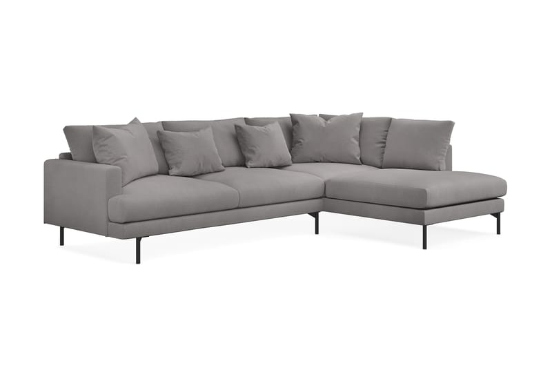 Menard 4-seters Høyrevendt L-formet Sjeselongsofa i Stoff - Mørk grå - Møbler - Sofaer - Sofa med sjeselong