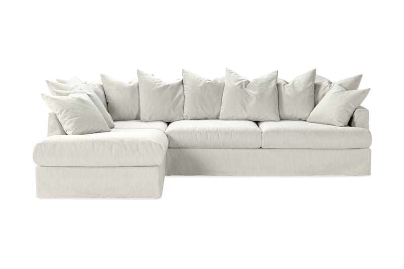 Menard 4-seters Sofa med Sjeselong Venstre Vaskbart & avtagbart trekk - Hvit / Beige - Møbler - Sofaer - Sofa med sjeselong